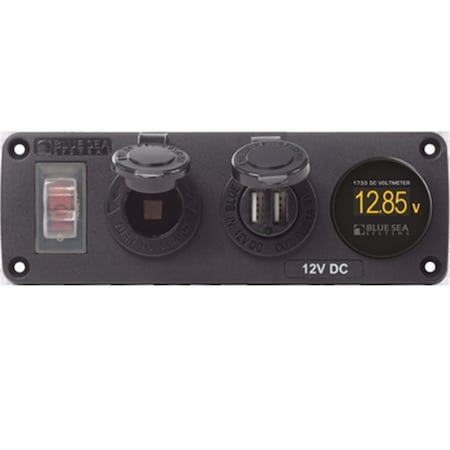Superjock Accessory Panel with 12V Socket, USB Charger & Voltmeter SU3760029
